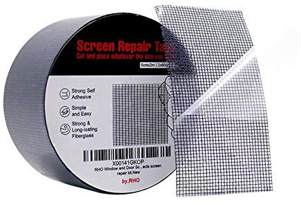 Fliegengitter Reparatur Set Fliegennetz Reparaturset Wasserdichtes Selbstklebend Glasfaser Reparatur Klebeband Fiberglas Reparatur Band mit Starkem Kleber für Fenster und Tür