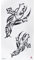1 x XL Kreuz Tattoo in schwarz - Zwei Kreuze mit Rosenkranz - Temporary Haut Tattoo - XQB273 (1)
