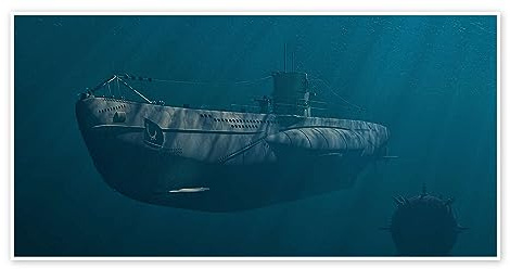 Posterlounge U-Boot 1941 Hinter feindlichen Linien Poster | 40 x 20 cm von Peter Weishaupt Wandbilder Wanddeko
