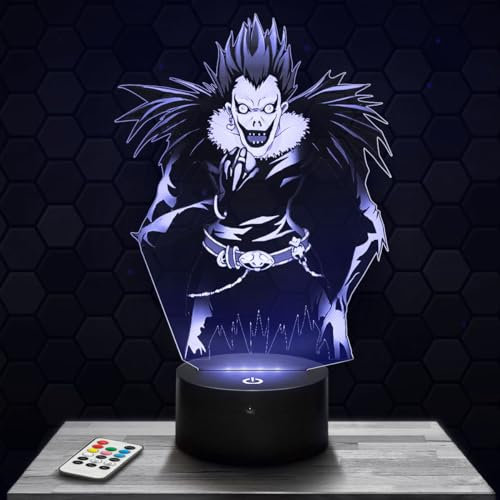 Nachttischlampe - Touch-Nachtlicht Ryuk - Manga 3D-LED-Lampe Illusion, Geschenkidee Weihnachten Geburtstag Junge und Mädchen Nachttischlampe Kinder- oder Erwachsenenzimmer TOP