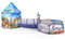 Floving 3 en 1 Kids Play Tienda Tunel de rastreo y Bola Hoyo Tienda de Playhouse Infantil con aro de Baloncesto, para Uso Interior y Exterior con Estuche portátil. (Dinosaur)