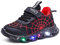 Fun Jungen schuhe,Kinder LED Leuchtende Schuhe Glänzende Blitzes schuhe Spider Spinnennetz Leichte Turnschuhe, Trainer Sports laufende Mesh schuhe,Kinder Sportschuhe（21-35） ( Color : Schwarz , Size :