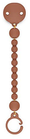 Suavinex, Broche Pinza de Silicona, Chupetero con Cadena de Silicona de una Única Pieza, +0 Meses, Colour Essence, Teja