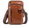 EDIMRAY Handytasche Zum Umhängen Herren Leder Gürteltasche Kleine für Männer Handy Umhängetasche 7 Zoll Echtleder Vintage Schultertaschen Hüfttasche