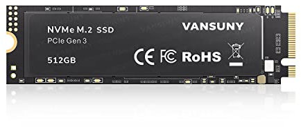 Vansuny SSD 512GB M.2 SSD NVMe SSD Interne SSD 512gb M.2 2280 PCIe TLC Bis zu 3400MB/s Lesen 2900MB/s Schreiben zum Aufrüsten von Gaming PC