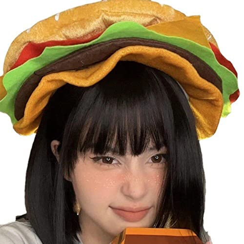 Ericetion Hamburger Hut - Spaß Und Verrückter Fast -Food -Hut, Lustiges Kostümzubehör Für Halloween, Cosplay Und Partyzubehör