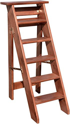 Échelle de ménage en Bois Massif, escabeau en Bois épaississant, Chaise d'escalier à Un côté, Pliable, 4/5/6 marches, Grenier intérieur, escalier Mobile, Chaise d'échelle Portable A,6step