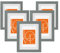 WOLTU Bilderrahmen 15x20 cm, Fotorahmen zum vertikalen oder horizontalen Aufhängen/Aufstellen, Holzrahmen mit Passepartout, Set of 5 Posterrahmen Collage Wanddeko, Grau