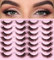 False Lashes Natural Look Fluffy Eyelashes Wispy Fox Eye Lashes That Look Like Extensions 3D Lashes Natural Strip Lashes Pack by Kiromiro 14 Pairs