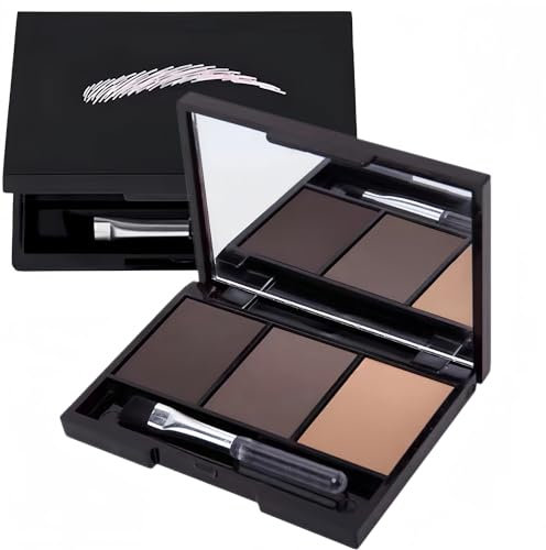 Eyebrow powder, 3 color eyebrow palette makeup to enhance eyebrows, eyebrow color powder with mirror for neutral eye makeup (2#)