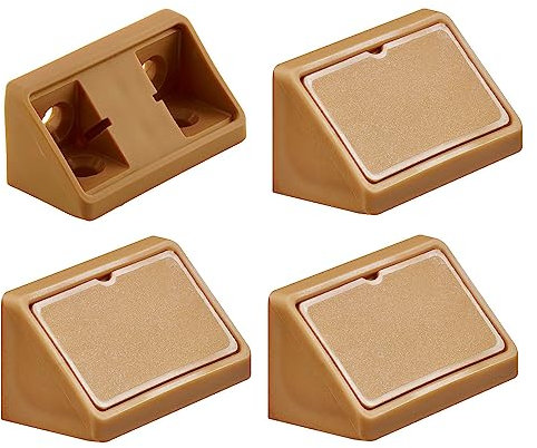 cyclingcolors 4x Eckverbinder korpusverbinder möbelverbinder doppelt 44mm kunststoff winkel möbel, Hellbraun