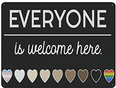 XVBCDFG Everyone is Welcome Here, niedliches Hänge-Poster, Retro-Wandkunstdrucke, Zuhause, Bar, Wanddekoration, Metallschild, Poster, 30 x 40 cm