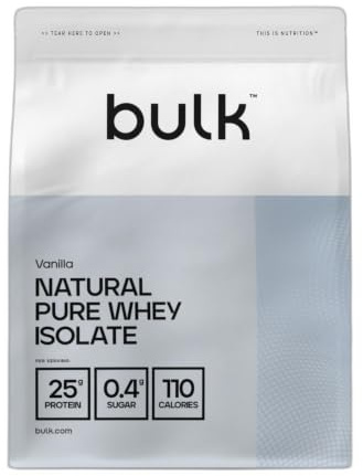 Bulk Natürliches reines Molkeproteinisolat, gesüßt mit Stevia, Vanille, 500 g, Verpackung Kann Variieren | gesüßt mit Stevia