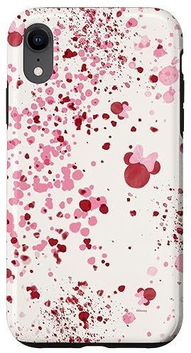 Disney Minnie Mouse Head Ears Pink Abstract Spatter Pattern Case for iPhone XR
