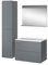 Vicco Badmöbel-Set Izan, Badezimmerschrank-Set, Grau, 4 Teile mit Hochschrank