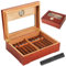 Zigarrenkiste, Zigarrenhumidor, klassisch Zigarrenkiste, spanisches Zedernholz, mit Zigarrenbefeuchtungsstab und Hygrometer, Geburtstags- und Herrengeschenk, Zigarrenzubehör (20-50 Zigarren) (Braun)