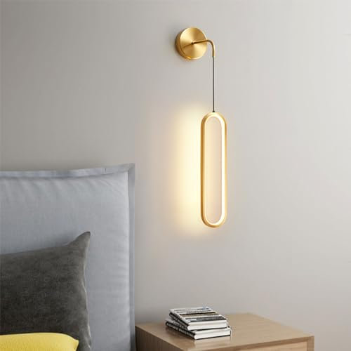 Mengjay Wandleuchten LED Innen,18W Modern Design Wandlampe LED Wandbeleuchtung 3000K/4500K/6000K für Wohnzimmer, Schlafzimmer, Treppenhaus, Flur (Gold)