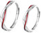 Anelli Filo Rosso del Destino Coppia, Anelli Donna Argento Sterling con Linea Rossa Regolabile Anelli Fidanzamento Matrimonio Incisione Anelli Matrimonio per Uomo Donna