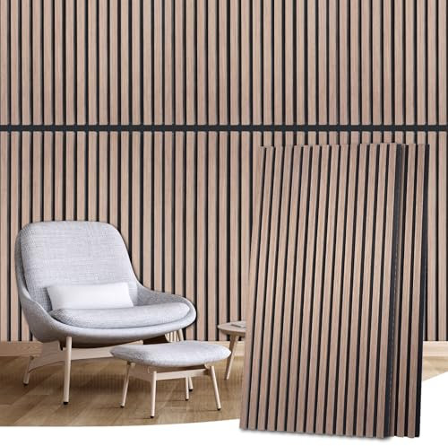 Acoustic Panels, Wood, Sound-Absorbing Wall Cladding, Self-Adhesive Acoustic Panels, Oak Decorative Wooden Wall, Acoustic Panels for Stylish Interior Design, Wooden Panels (Black Rose, Pack of 2)