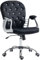 HOMCOM Bürostuhl, Ergonomisch Schreibtischstuhl mit Armlehne, Gepolsterter Rückenlehne, Höhenverstellbar Computerstuhl mit Samtoptik, Drehstuhl für Home Office, Schwarz