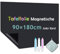 Warasee Tafelfolie Magnetisch Selbstklebend, 90 * 180cm Magnetfolie Selbstklebend Schwarz, Abwischbar Kreidefolie, Magnettafel für glatten Oberflächen in Schule Büro Haus, mit Kreidemarkern & Tuche