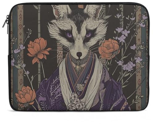 Housse de protection fine pour ordinateur portable de 10 pouces - Fourrure rayée blanche