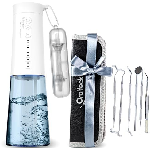 Aquapik® One Irrigador Dental | Elimina la Placa + Recomendado por dentistas + Cuida tus Implantes y Ortodoncia | Irrigador Bucal con 8 Boquillas + 6 Niveles Presión + Tanque 250 ml + Kit Dental