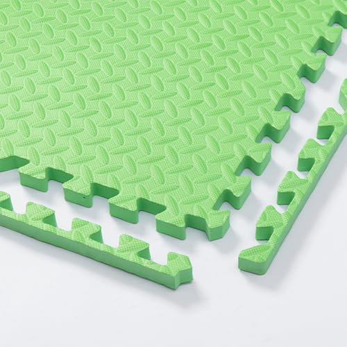 30x30cm Foam Puzzle Play Mat,10 Pack Interlocking Floor Tiles for Home Gym,Bedroom Crawling Mats Non-slip Interlocking Carpet Soft Area Rug (Green,1.2cm Thick)