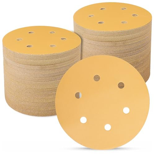 Sruhrak Sanding Discs 150mm 100 Pcs, 800 Grit 6 inch 6 Holes Hook and Loop Orbital Sander Discs, Sanding Pads for Random Orbital Sander Pads and All Oscillating Tools
