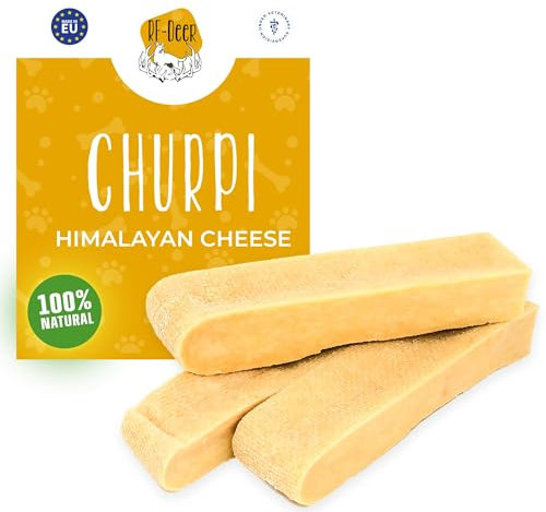 RF-Deer Käseknochen Kaukäse für Hunde Premium XXL - 0,5 kg - ca. 16 cm - Käse Kauknochen nach dem Himalaya Rezept, Fördert die Zahnhygiene, Dentastik Zahnpflege für Hund, Leckerlis, 100% Natürlich