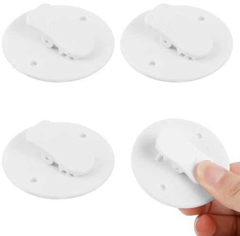 WeddHuis 4 pièces Clips pour Rideau de Douche Protection Anti-Éclaboussures Auto-Adhésifs Étanches Intelligent Accessoire (55 cm) (Blanc)
