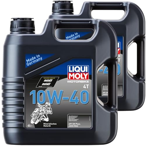Liqui Moly 2x 3046 Motoröl (8 L) | 2x 3046, Liqui Moly 4L Motorbike 4T 10W-40, Motorbike 4T 10W-40