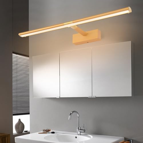 TZSMUM LED Spiegelleuchte Wandlampe Indoor Wandleuchte Wasserdicht Badleuchte Wandbeleuchtung Lange Lichtleiste Wandleuchten Aluminium für Schminklicht Badlampe Display (Gold-Warmes Licht,120cm)