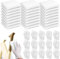 24 Pack Wood Polish Pads with 24 Pairs Disposable Latex Gloves, Microfiber Applicator Sponge Pads for Wood Staining and Furniture Oil-Based Refinishing - White