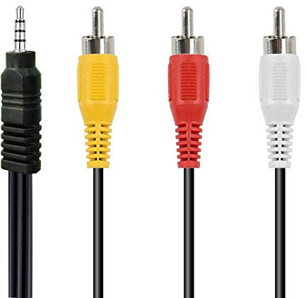 3.5mm to RCA Camcorder AV Audio Video Output Cable, 3 RCA to 3.5mm AV Input Cord Replacement for Sony TV TCL TV 5FT