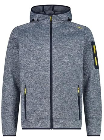 CMP Giacca in Pile da Uomo in Knit-Tech mélange con Cappuccio 3H60847N