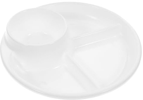 Ciieeo 1Pezzi Piatto per Colazione Quantitativo Bianco Design per Porzioni Controllate Sicure e Ecologiche per Casa e Diete Balanceate