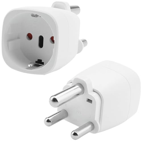 2 Stück Reiseadapter Adapter Südafrika, Steckdose Typ M, EU nach Südafrika Reiseadapter, Stromadapter für Südafrika, Mosambik, Bhutan, Namibia, Botswana, Typ M, Weiß