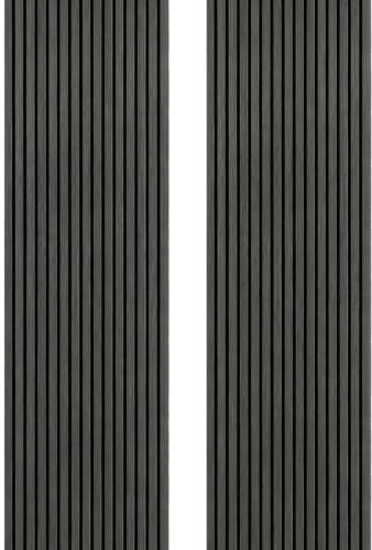 Built Right Wood Slat Acoustic Wall Panels – Soundproofing for Walls & Ceilings – Noise Reduction & Decorative Design – Home & Office – 240cm x 60cm (2 Pack - Midnight Dark)
