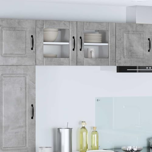 Mandloder Küchenschrank Beton Grau 40x31x40cm, robuster Holzwerkstoff Hochschrank, vielseitiger Vorratsschrank für Küche, langlebige Aufbewahrungslösung