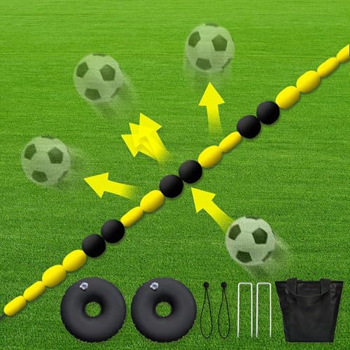 Torwart Trainingsgerät, 2,5 M/3 M/4 M Einlinien-deflektor Mit 2 Wasserbeuteln, Fußball Torwart Trainingshilfe Für Reaktion Und Agilität, Torwart Ablenkungs-trainingsgerät
