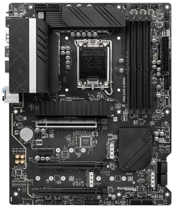 Cartes mères Fit for MSI Pro Z690-A DDR4, Socket LGA1700, Compatible avec Les processeurs Intel Core i9-14900K, i7-12700K, i5-12400F et i5-12600KF, 128 Go de RAM M.2 NVMe à 5200 MHz