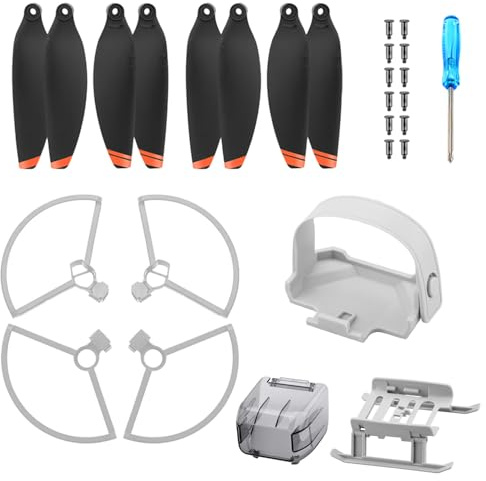 HUAREW Drone Accessori per DJI Mini 4K/2/2 SE | 8 Drone Eliche di Ricambio, 4 Elica Protector, 1 Elica Supporto, 1 Estensioni pieghevoli, 1 Gimbal Protector