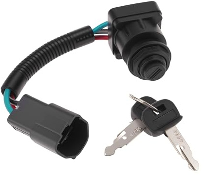 HOPESPANNER RC41153964 Interrupteur d'allumage pour pelleteuse Kubota KX080 KX121 KX71 KX91 KX161 KX41 U15 U35 U45 Remplace HRC4053960/RC4053960 avec 2 clés 3 broches