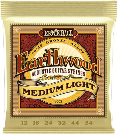 Ernie Ball Earthwood Medium Light Akustik-Gitarrensaiten, 80/20-Bronze, Stärke 12-54
