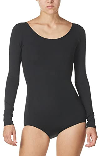 Capezio Justaucorps à Manches Longues, Noir, L Femme
