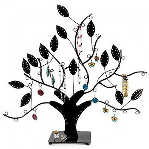 Porte Bijoux Arbre à Boucle d'oreille et Bijoux Design Noir