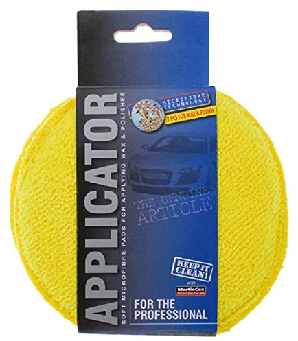 Car Detailing Microfibre Pads for Polishing Applicator with 12 cm Diameter in Pack of 2 Yellow