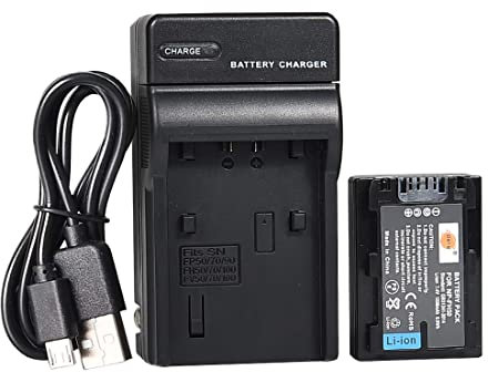 DSTE NP-FH50 Li-Ion Batteria e Caricabatterie USB Compatibile per Sony DSLR-A230, DSLR-A290, DSLR-A330, DSLR-A380, DSLR-A390, DSC-HX1, DSC-HX100V, DSC-HX200V