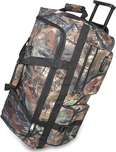 Reisetasche mit Rollen 80 Liter Volumen - Reise-Trolley mit großem Hauptfach Weichgepäck Weekender Saunatasche Forest XXL